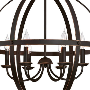 Stella Mira Six-Light Indoor Chandelier, Oil Rubbed Bronze Finish with Highlights