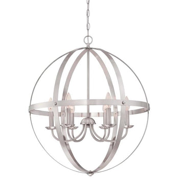 Stella Mira Six-Light Indoor Chandelier, Brushed Nickel Finish