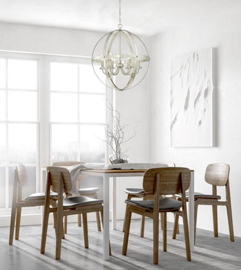 Stella Mira Six-Light Indoor Chandelier, Brushed Nickel Finish