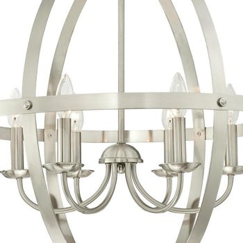 Stella Mira Six-Light Indoor Chandelier, Brushed Nickel Finish