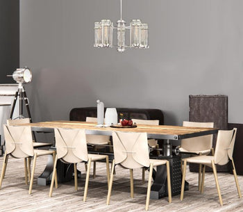 Adler Five-Light Indoor Chandelier, Brushed Nickel Finish