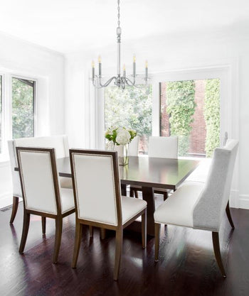 Versailles Five-Light Indoor Chandelier, Chrome Finish with Clear Glass Accents