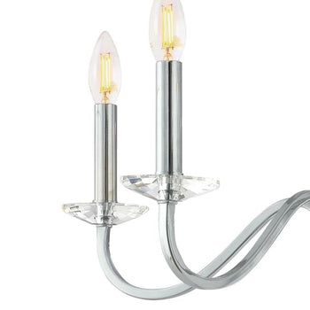 Versailles Five-Light Indoor Chandelier, Chrome Finish with Clear Glass Accents