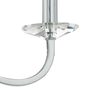 Versailles Five-Light Indoor Chandelier, Chrome Finish with Clear Glass Accents