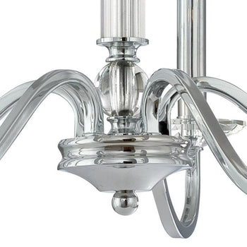 Versailles Five-Light Indoor Chandelier, Chrome Finish with Clear Glass Accents
