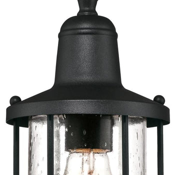 Crestview One-Light Outdoor Pendant, Textured Black Finish