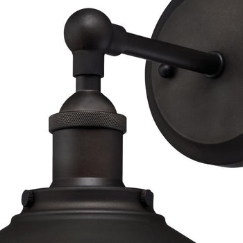 Louis One-Light Indoor Wall Fixture, Oil Rubbed Bronze Finish and Metallic Bronze Interior
