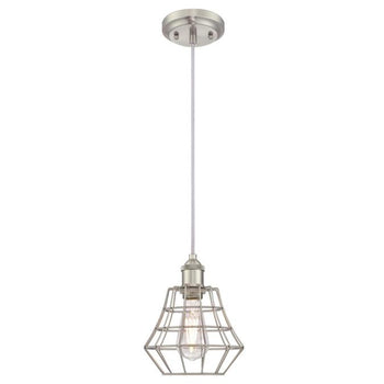 Nathaniel One-Light Indoor Mini Pendant, Brushed Nickel Finish