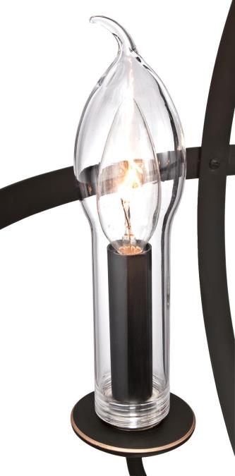 Stella Mira Six-Light Outdoor Chandelier, Oil Rubbed Bronze Finish with Highlights