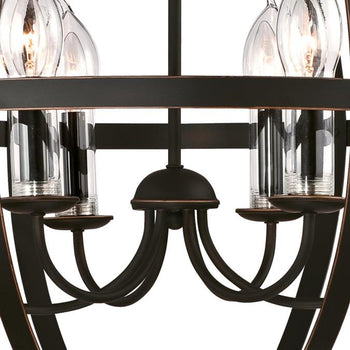 Stella Mira Six-Light Outdoor Chandelier, Oil Rubbed Bronze Finish with Highlights