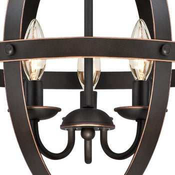Stella Mira Three-Light Indoor Chandelier, Oil Rubbed Bronze Finish with Highlights