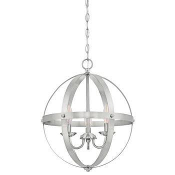 Stella Mira Three-Light Indoor Chandelier, Brushed Nickel Finish