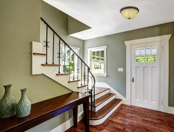 Tolbut Two-Light Indoor Flush Ceiling Fixture, Oil Rubbed Bronze Finish with Amber Alabaster Glass