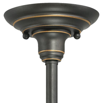 Iron Hill Four-Light Indoor Convertible Chandelier/Semi-Flush Ceiling Fixture, Oil Rubbed Bronze Finish and Metallic Bronze Interior