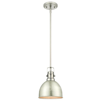 Madras One-Light Indoor Mini Pendant, Hammered Brushed Nickel Finish
