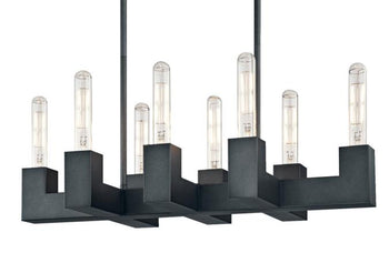 Skybridge Eight-Light LED Indoor Chandelier, Iron Finish