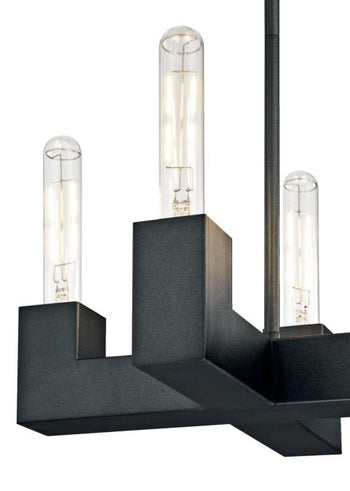 Skybridge Eight-Light LED Indoor Chandelier, Iron Finish