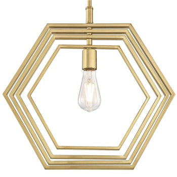 Holly One-Light Indoor Pendant, Champagne Brass Finish