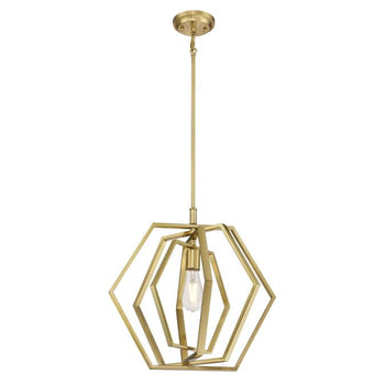 Holly One-Light Indoor Pendant, Champagne Brass Finish