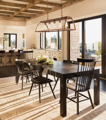 Oak Lane Five-Light Indoor Chandelier, Barnwood Finish with Washed Copper Accents