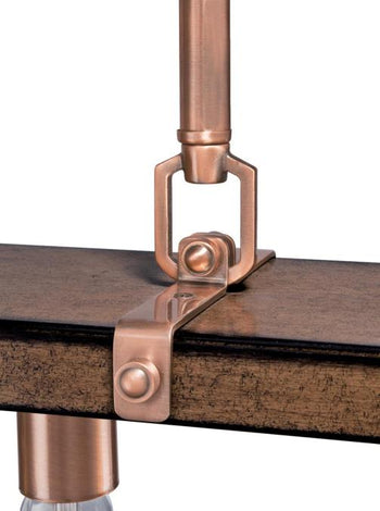 Oak Lane Five-Light Indoor Chandelier, Barnwood Finish with Washed Copper Accents