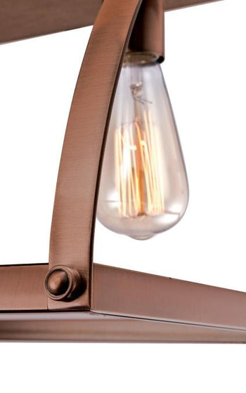 Oak Lane Five-Light Indoor Chandelier, Barnwood Finish with Washed Copper Accents