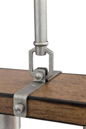 Oak Lane Five-Light Indoor Chandelier, Barnwood Finish with Galvanized Steel Accents