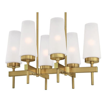 Chaddsford Six-Light Indoor Chandelier, Champagne Brass Finish