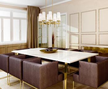 Chaddsford Six-Light Indoor Chandelier, Champagne Brass Finish