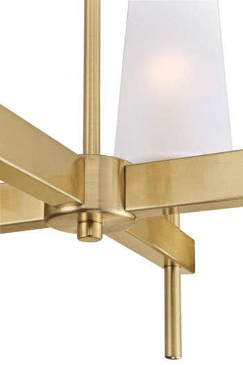 Chaddsford Six-Light Indoor Chandelier, Champagne Brass Finish