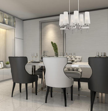 Chaddsford Six-Light Indoor Chandelier, Brushed Nickel Finish