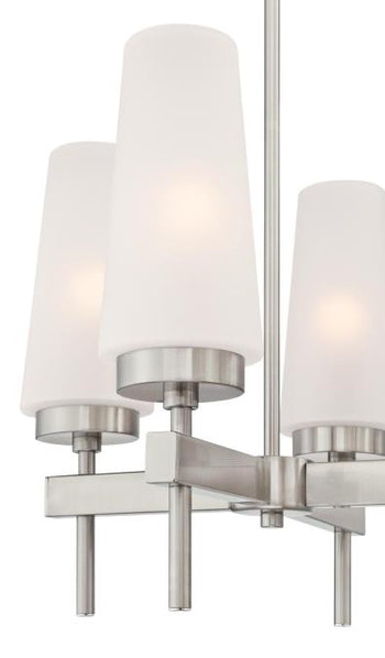 Chaddsford Six-Light Indoor Chandelier, Brushed Nickel Finish