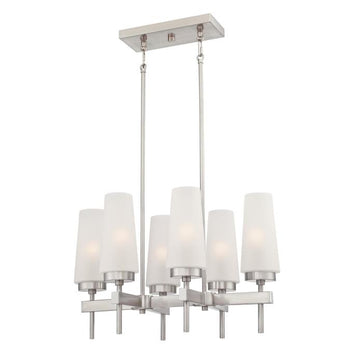 Chaddsford Six-Light Indoor Chandelier, Brushed Nickel Finish