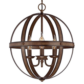 Stella Mira Three-Light Indoor Chandelier, Barnwood Finish