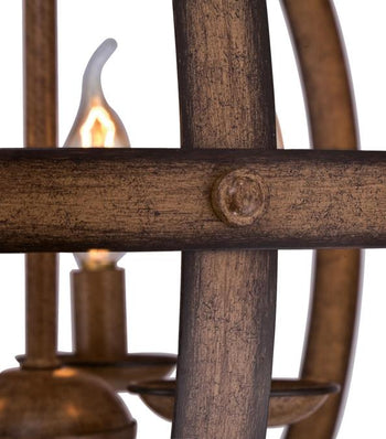 Stella Mira Three-Light Indoor Chandelier, Barnwood Finish