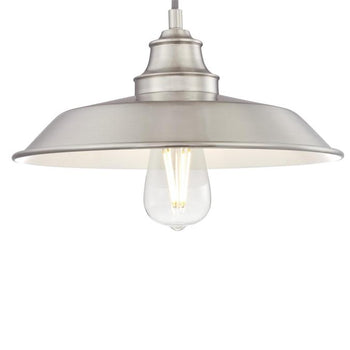 Iron Hill One-Light Indoor Pendant, Brushed Nickel Finish