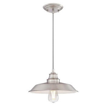 Iron Hill One-Light Indoor Pendant, Brushed Nickel Finish