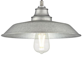 Iron Hill One-Light Indoor Pendant, Galvanized Steel Finish