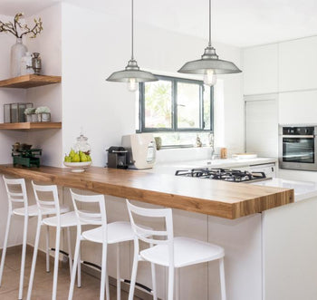 Iron Hill One-Light Indoor Pendant, Galvanized Steel Finish