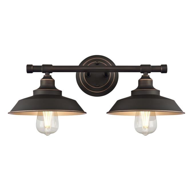 Iron Hill Two-Light Indoor Wall Fixture, Oil Rubbed Bronze Finish