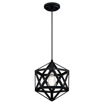 One-Light Indoor Pendant, Matte Black Finish