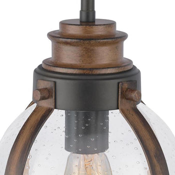 Cindy One-Light Indoor Mini Pendant, Oil Rubbed Bronze Finish with Barnwood Accents