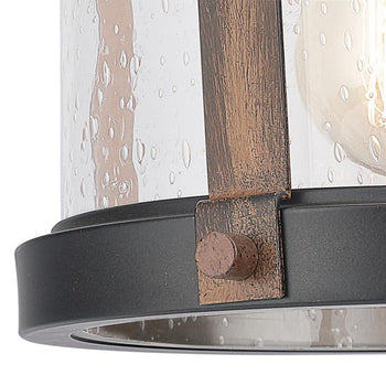 Cindy One-Light Indoor Mini Pendant, Oil Rubbed Bronze Finish with Barnwood Accents