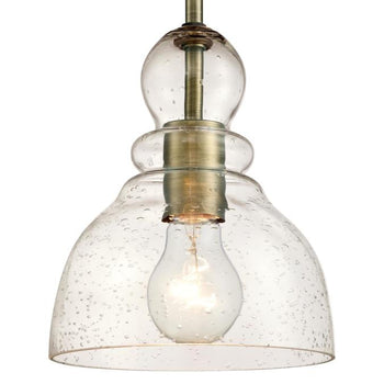 Fiona One-Light Indoor Mini Pendant, Antique Brass Finish
