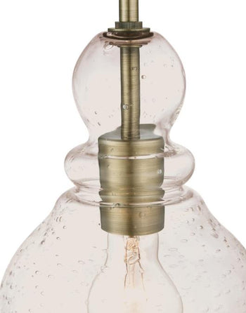 Fiona One-Light Indoor Mini Pendant, Antique Brass Finish