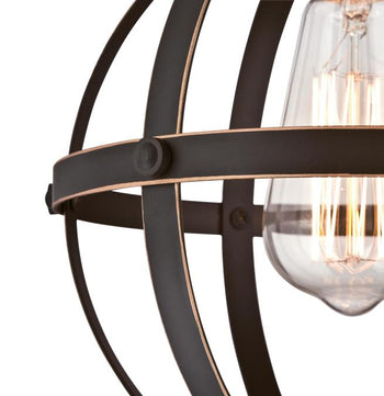 Stella Mira One-Light Indoor Mini Pendant, Oil Rubbed Bronze Finish with Highlights