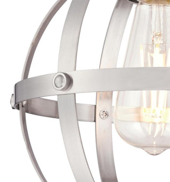 Stella Mira One-Light Indoor Mini Pendant, Brushed Nickel Finish