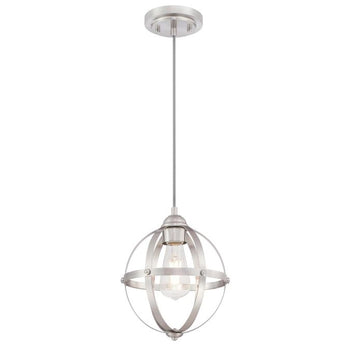 Stella Mira One-Light Indoor Mini Pendant, Brushed Nickel Finish