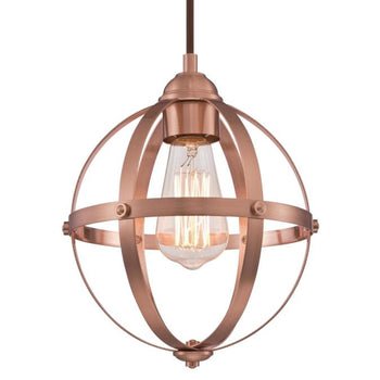 Stella Mira One-Light Indoor Mini Pendant, Washed Copper Finish