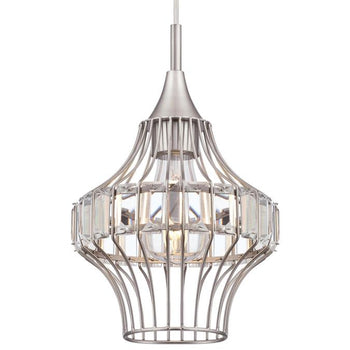 Shannon One-Light Indoor Mini Pendant, Brushed Nickel Finish